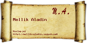 Mellik Aladin névjegykártya